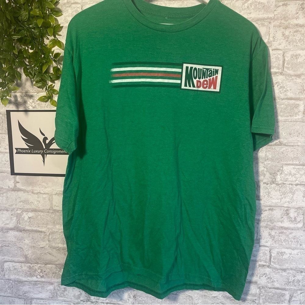 MOUNTAIN DEW Tee Luv Green Logo Tee T-Shirt Size XL